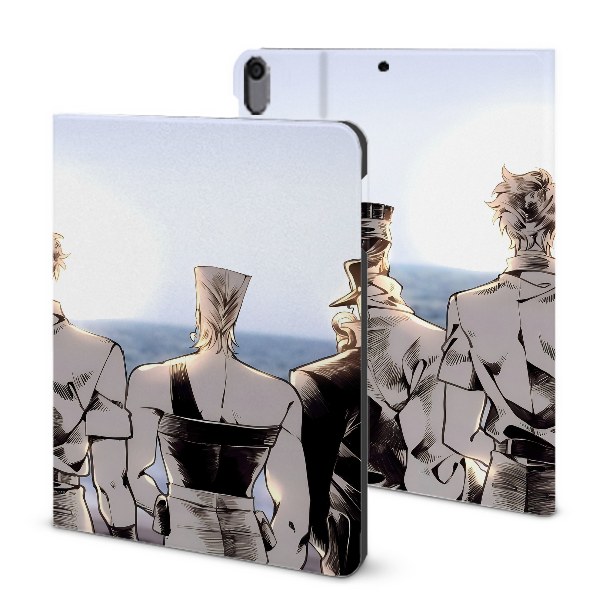 （画像用） ジョジョの奇妙な冒険 JoJo's Bizarre Adventure IPad ケース ブック型 PUレザー TPU 耐衝撃 軽量 薄型 ペン収納なし 全面保護 IPad 各モデル対応